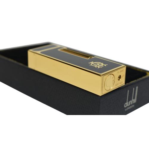 Dunhill Rollagas Lighter - Black Lacquer & Gold Plated Frame
